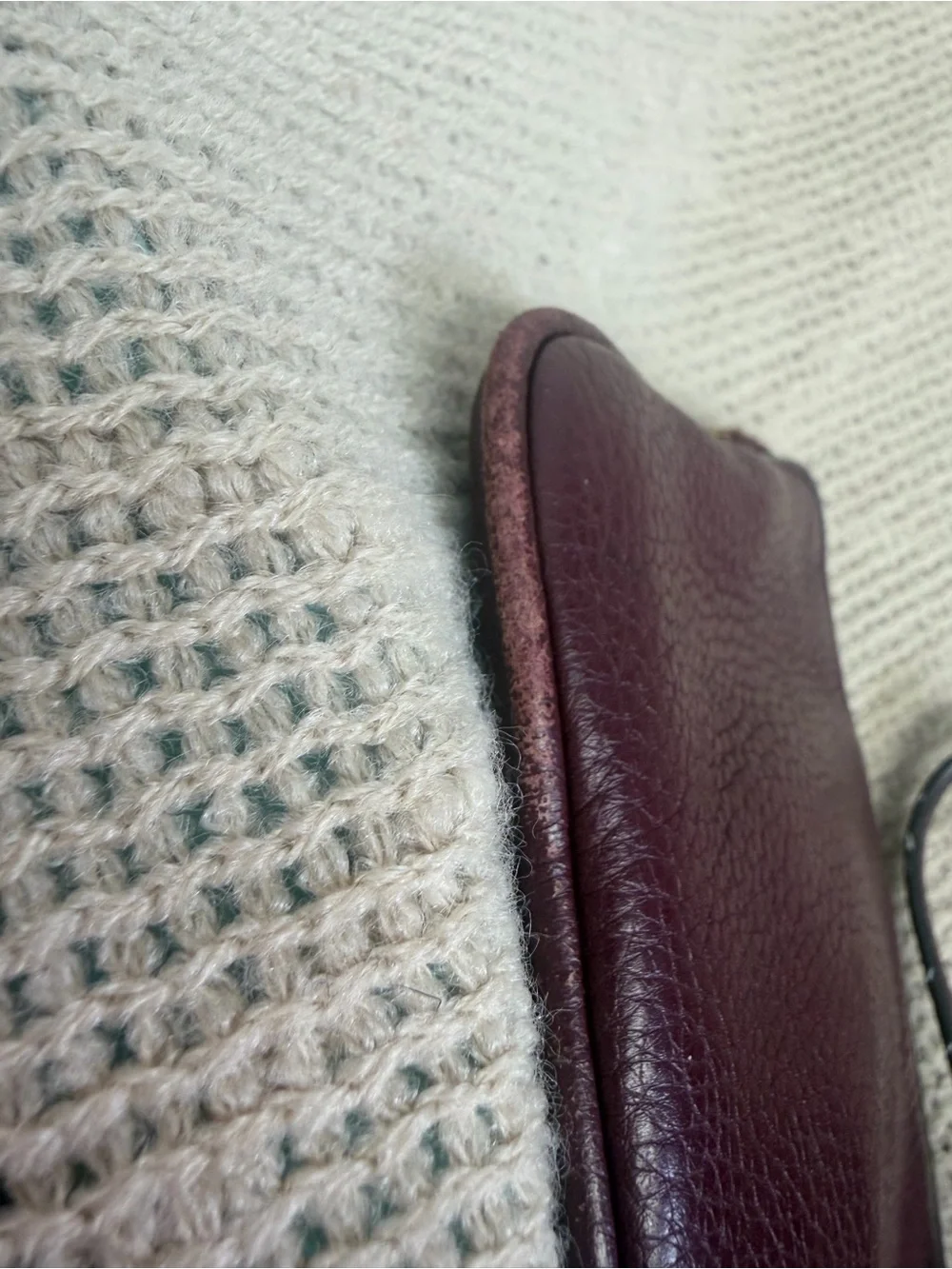 Michael Kors Burgundy soft pebbled Leather Wristlet Clutch 4 card slots inside